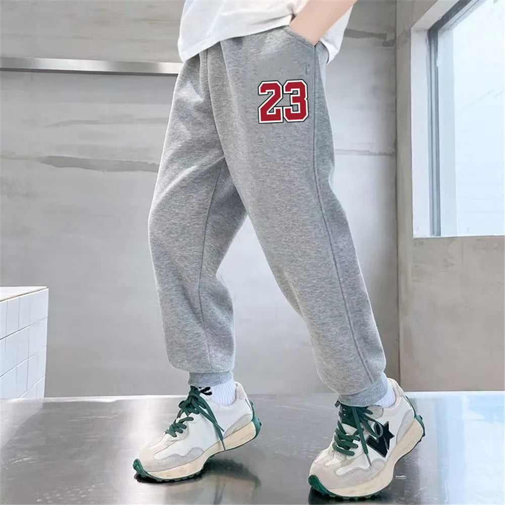 Sport lettre imprimé pantalons de survêtement pour enfants mode pantalons longs amples pantalons de survêtement 2025 garçons décontracté mince pantalons de Sport SPT01