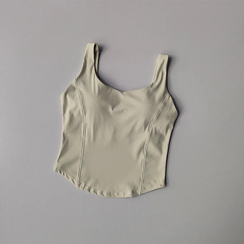 Femmes Sexy Sport soutien-gorge culture hauts bustier tubulaire soutien-gorge femme Streetwear sans manches Camis sans couture Sport Lingerie t-shirt haut court gilet de Sport
