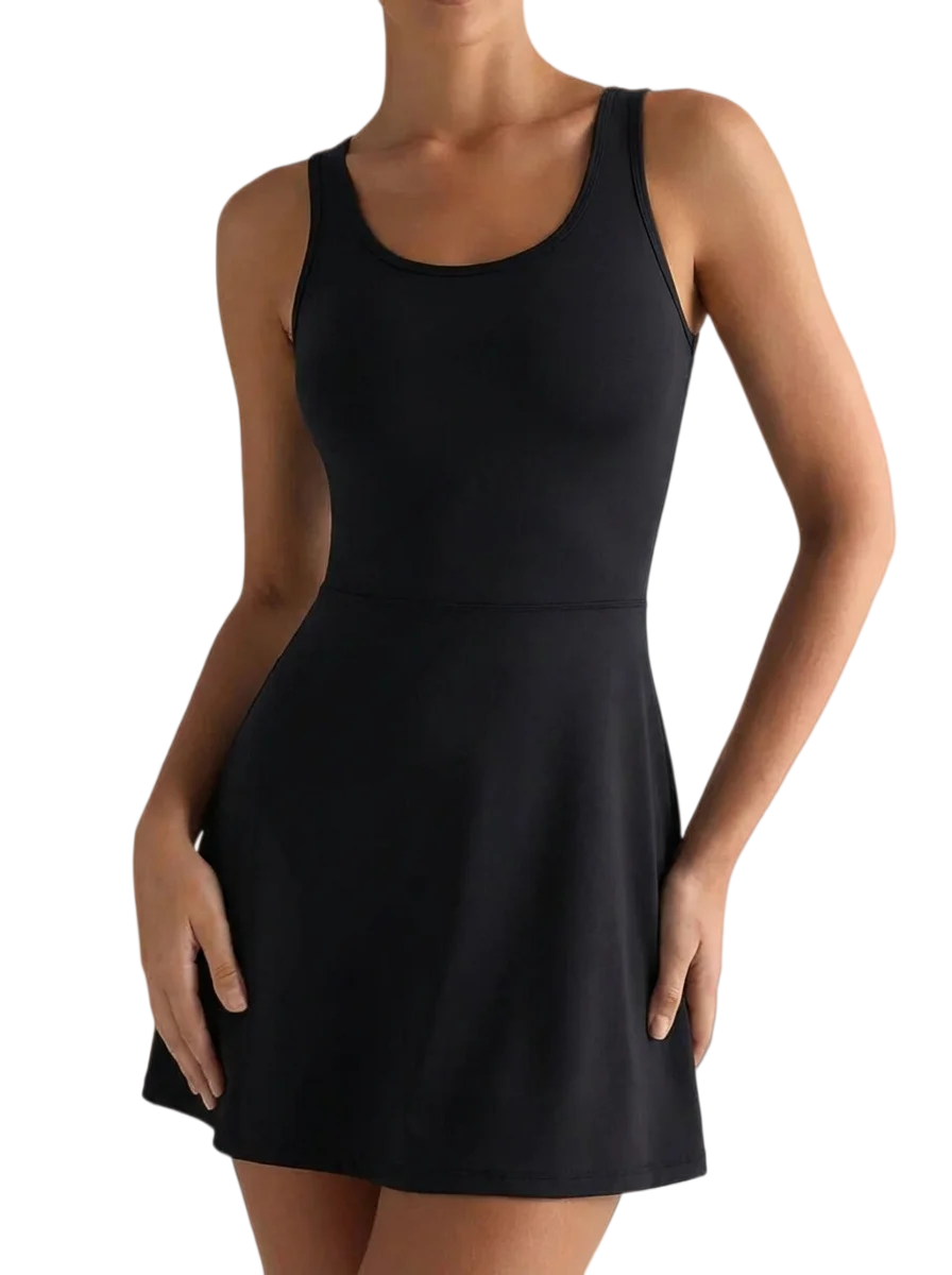 Robe de sport de tennis pour femme, design dos croisé, légère, respirante, confortable, douce pour la peau, vêtements de sport tendance