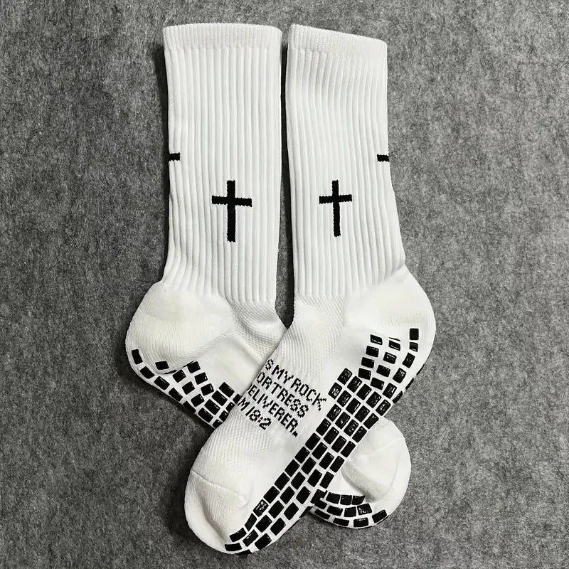 Chaussettes de sport décontractées, imprimées, antidérapantes, pour le football, chaussettes professionnelles pour l'entraînement en plein air, respirantes et confortables