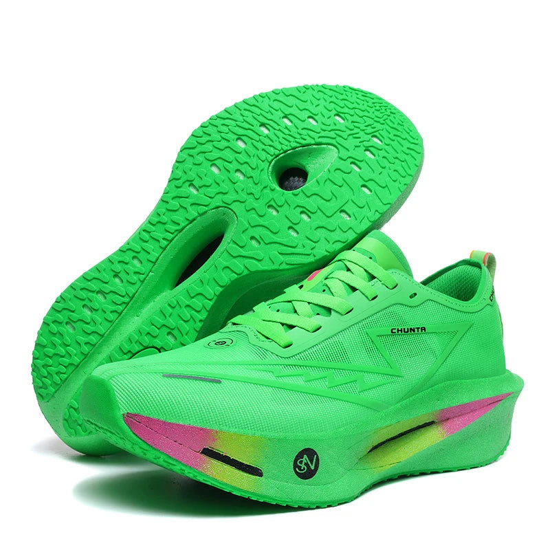 Chaussures de course Marathon pour hommes, semelle carbone, sport spécialisé, respirantes, légères, confortables pour femmes, baskets athlétiques Chunta
