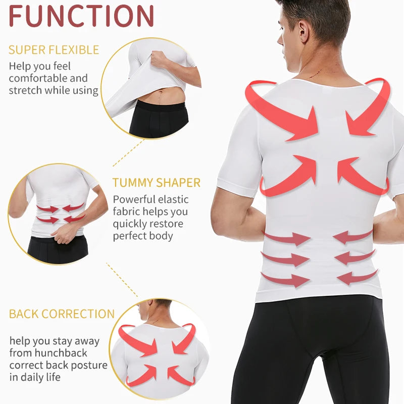 Hommes minceur corps Shaper ventre contrôle Shapewear homme Shapers modélisation sous-vêtements taille formateur Posture correctrice gilet Corset