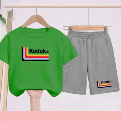 Ensemble Sportif Enfant 2026 - T-shirt + Short - Noir et Blanc Couleurs Unies - Convient aux Garçons et Filles de 3 à 13 Ans