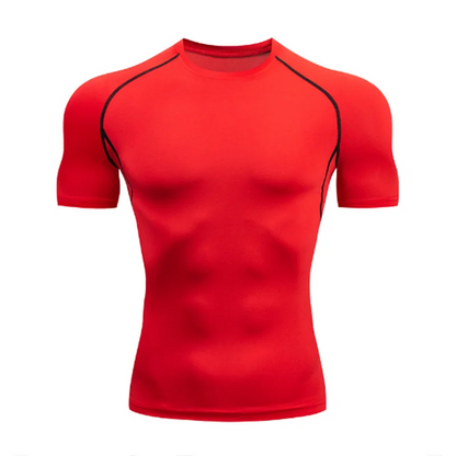 T-shirt de compression à manches courtes pour homme, t-shirt de sport, sweat-shirt de fitness, survêtement de jogging, chemise athlétique, t-shirts de course, zone me