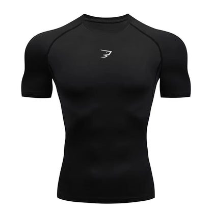 T-shirts de sport à manches courtes de compression pour hommes, idéaux pour la course, la gym et le fitness – Hauts athlétiques pour hommes 902
