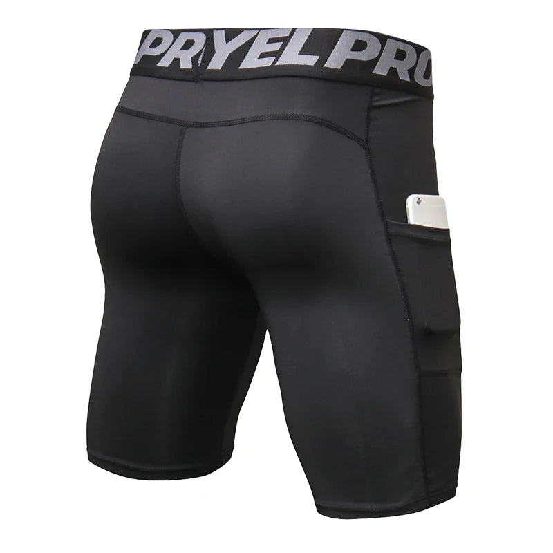 Short de Sport hommes Compression short de course avec poche séchage rapide entraînement short de Sport Fitness Sport Leggings pour hommes