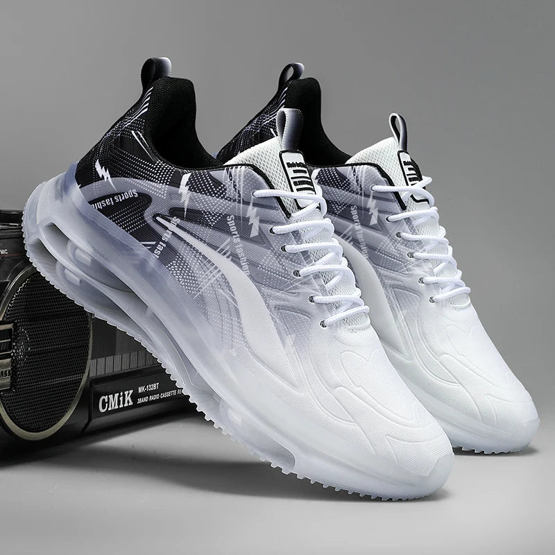 Chaussures de basket-ball à la mode pour hommes avec coussin d'air, confortables et antidérapantes, respirantes et absorbant les chocs, adaptées aux activités de plein air pour hommes