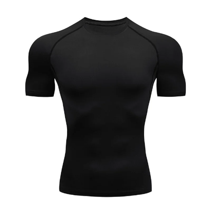 T-shirt de compression à manches courtes pour homme, t-shirt de sport, sweat-shirt de fitness, survêtement de jogging, chemise athlétique, t-shirts de course, zone me