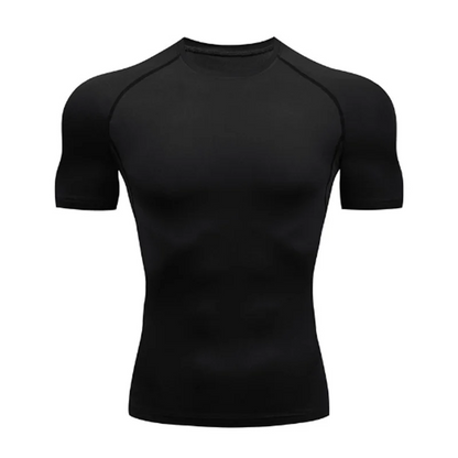 T-shirt de compression à manches courtes pour homme, t-shirt de sport, sweat-shirt de fitness, survêtement de jogging, chemise athlétique, t-shirts de course, zone me