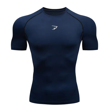 T-shirts de sport à manches courtes de compression pour hommes, idéaux pour la course, la gym et le fitness – Hauts athlétiques pour hommes 902
