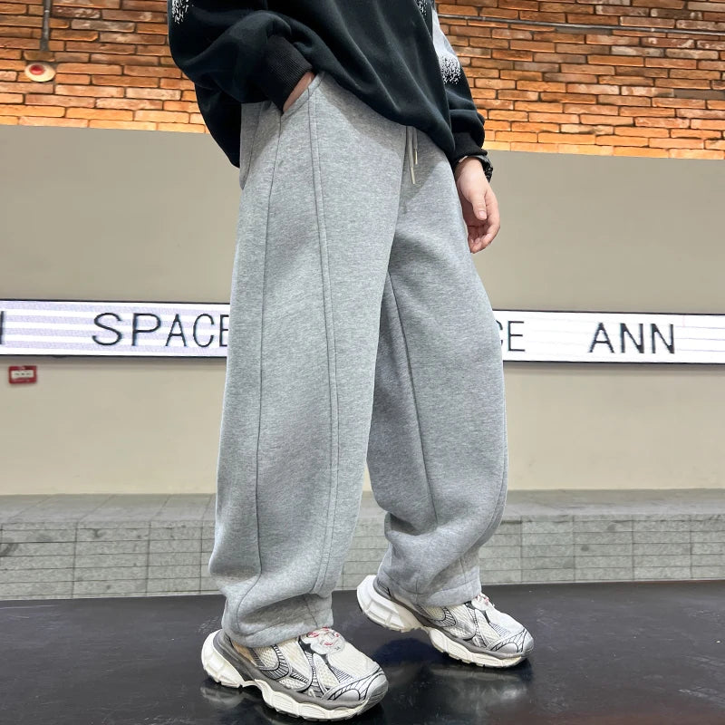 Printemps automne enfants couleur unie bref Style pantalons de sport pour Tween garçon pantalon sportif décontracté enfants coton pantalons de survêtement âge 5-14