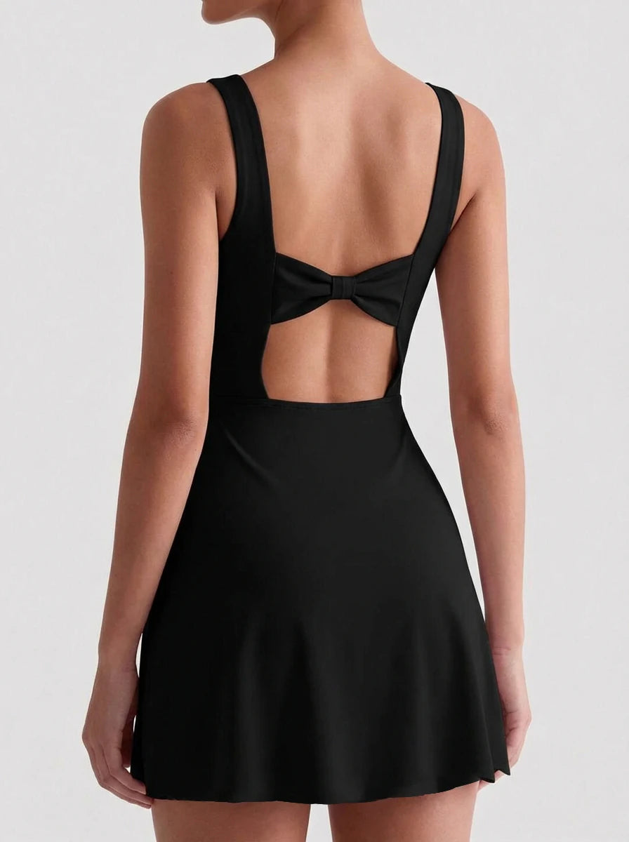 Robe de sport de tennis pour femme, design dos croisé, légère, respirante, confortable, douce pour la peau, vêtements de sport tendance