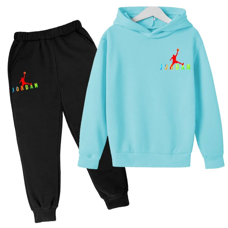 Nouveau style de sweat-shirt à capuche pour enfants, adapté aux enfants de 3 à 13 ans, motif sportif avec lettres, convient aux garçons et aux filles.