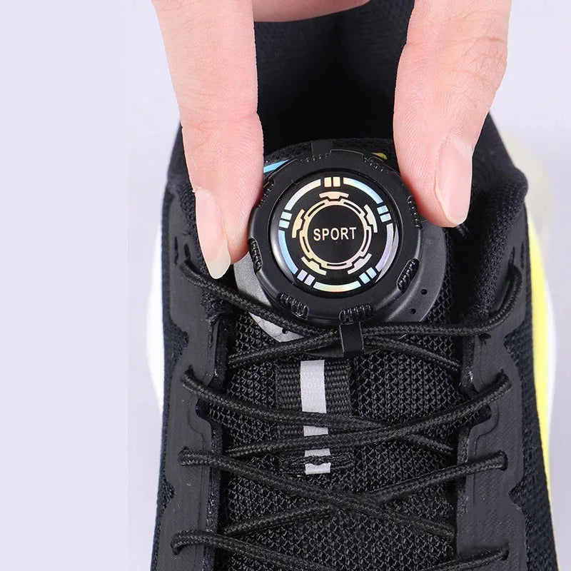 1 paire de lacets de chaussures de sport, boucle pivotante sans lacets pour hommes et femmes, chaussures décontractées, accessoires de lacets, lacets de chaussures de sport