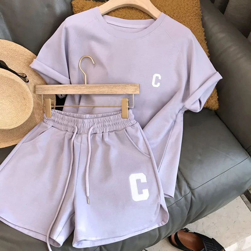 Ensemble de sport d'été pour enfants 5-12 ans : T-shirt à manches courtes avec lettres tendance et short ample – Tenue décontractée fine 2 pièces pour garçons et filles