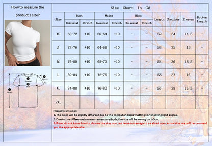 Femme vêtements à manches courtes T-shirt coupe ajustée hauts femme col rond tricoté gaine T-shirt vêtements de rue sexe sportif 2024 Y2K New2410