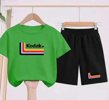 Ensemble Sportif Enfant 2026 - T-shirt + Short - Noir et Blanc Couleurs Unies - Convient aux Garçons et Filles de 3 à 13 Ans
