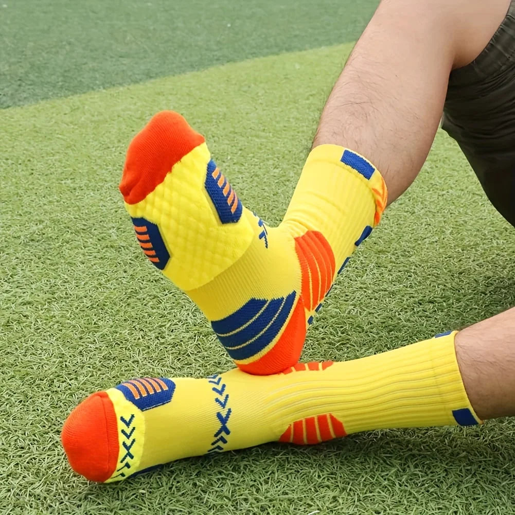 3 paires de chaussettes de Sport, de course, d'athlétisme, en maille respirante, à Compression épaisse, pour basket-ball, absorbe la sueur, pour cyclisme professionnel