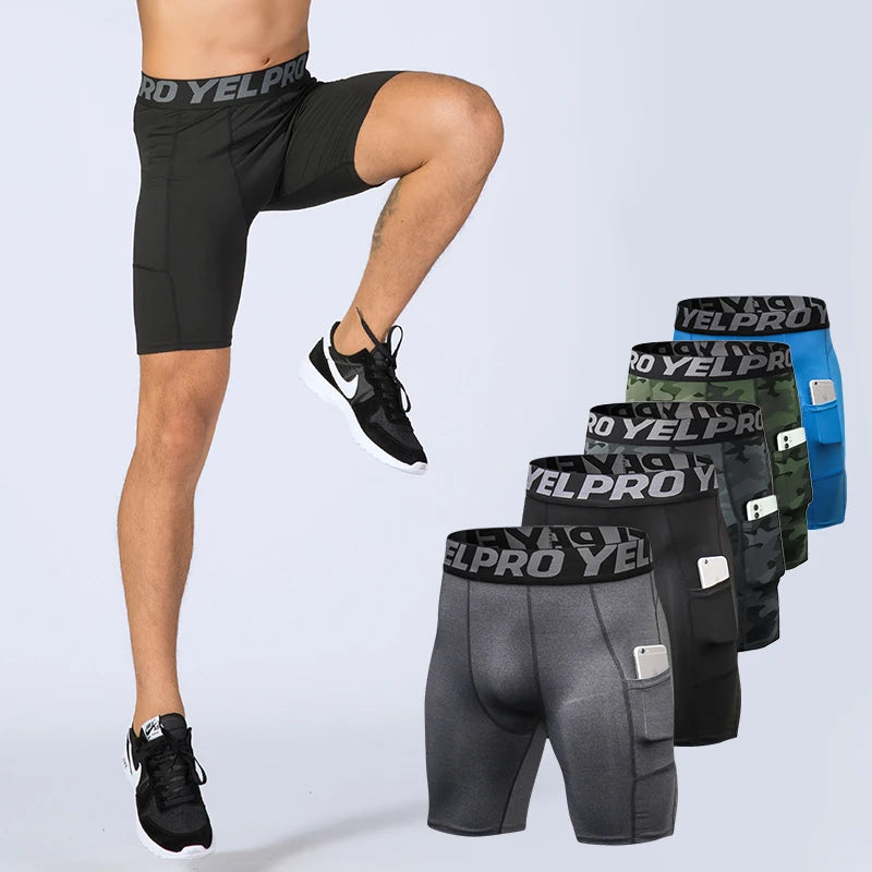Short de Sport hommes Compression short de course avec poche séchage rapide entraînement short de Sport Fitness Sport Leggings pour hommes
