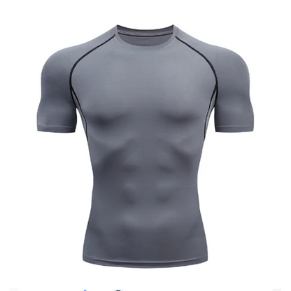 T-shirt de compression à manches courtes pour homme, t-shirt de sport, sweat-shirt de fitness, survêtement de jogging, chemise athlétique, t-shirts de course, zone me