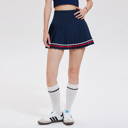 Jupe de sport pour femme, plissée, mi-longue, séchage rapide, avec doublure, idéale pour le tennis, le fitness, le yoga et le badminton