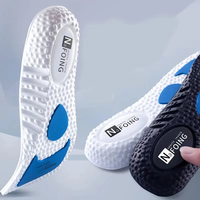 Semelles de sport pour chaussures, absorption des chocs, déodorantes, respirantes, coussinets de course pour hommes et femmes, coussinets de massage pour les pieds