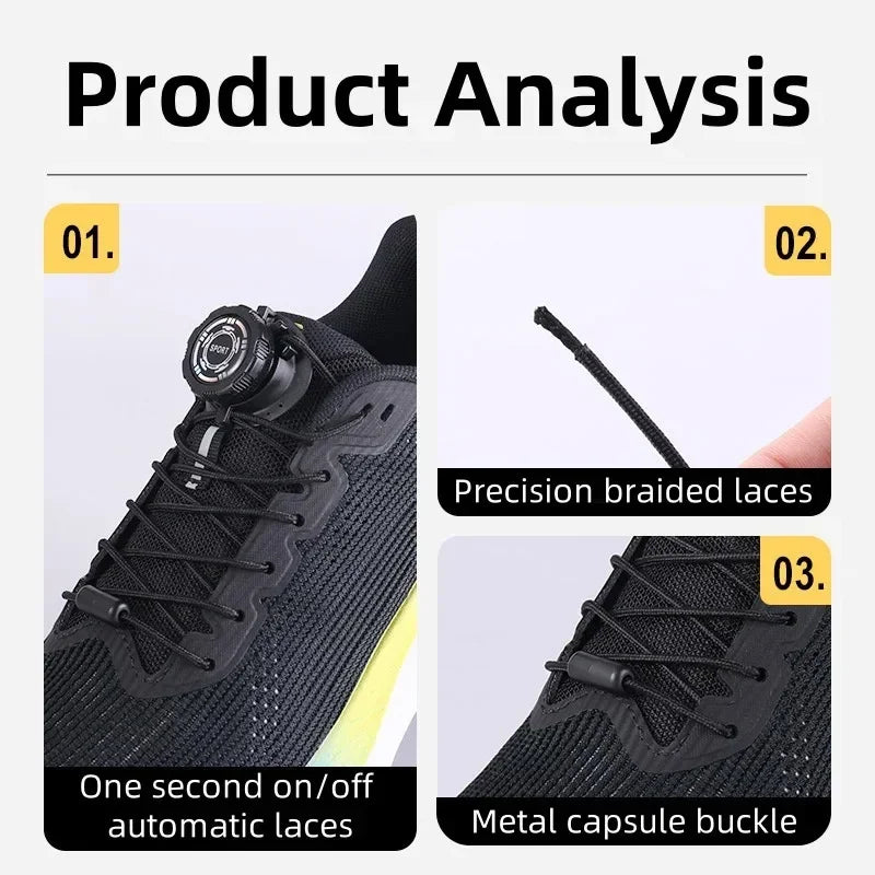 1 paire de lacets de chaussures de sport, boucle pivotante sans lacets pour hommes et femmes, chaussures décontractées, accessoires de lacets, lacets de chaussures de sport