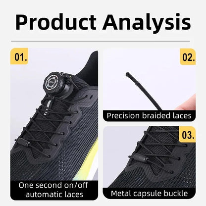 1 paire de lacets de chaussures de sport, boucle pivotante sans lacets pour hommes et femmes, chaussures décontractées, accessoires de lacets, lacets de chaussures de sport