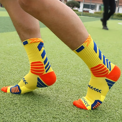 3 paires de chaussettes de Sport, de course, d'athlétisme, en maille respirante, à Compression épaisse, pour basket-ball, absorbe la sueur, pour cyclisme professionnel