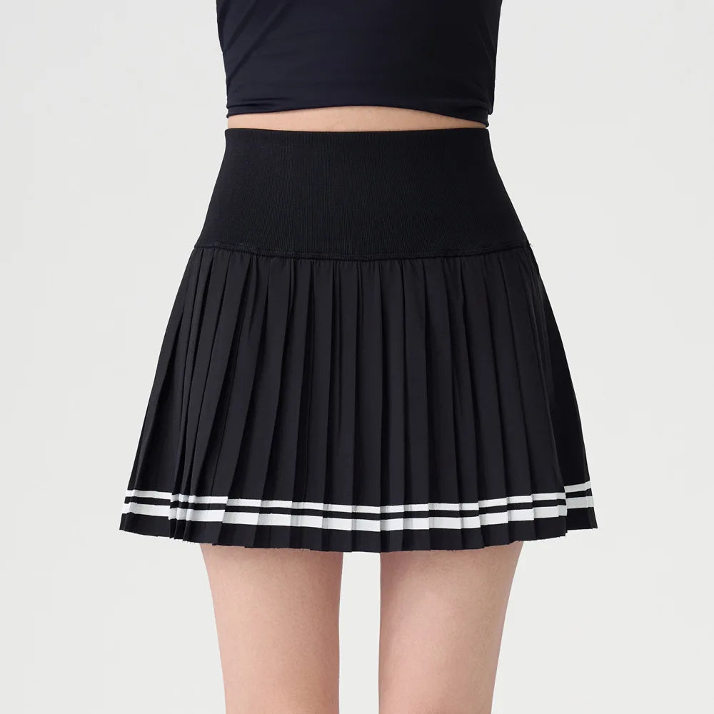 Jupe de sport pour femme, plissée, mi-longue, séchage rapide, avec doublure, idéale pour le tennis, le fitness, le yoga et le badminton