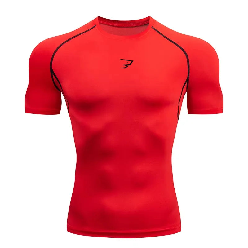 T-shirts de sport à manches courtes de compression pour hommes, idéaux pour la course, la gym et le fitness – Hauts athlétiques pour hommes 902