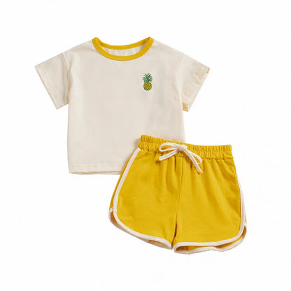 Ensemble de sport deux pièces pour enfants, short à manches courtes, dessin animé, décontracté, mode, été, nouveau, 2024