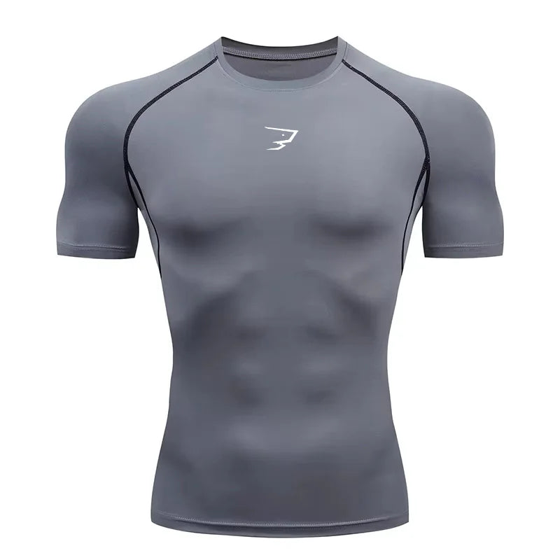T-shirts de sport à manches courtes de compression pour hommes, idéaux pour la course, la gym et le fitness – Hauts athlétiques pour hommes 902