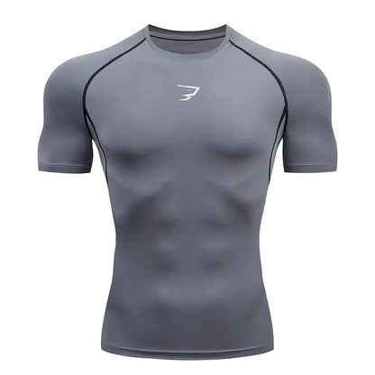 T-shirts de sport à manches courtes de compression pour hommes, idéaux pour la course, la gym et le fitness – Hauts athlétiques pour hommes 902