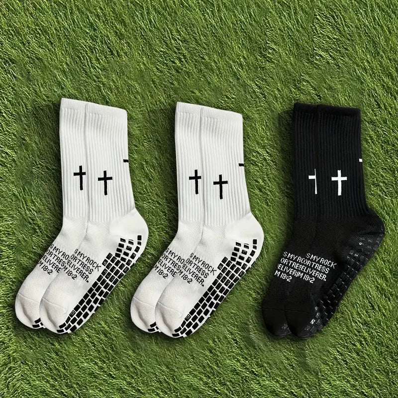 Chaussettes de sport décontractées, imprimées, antidérapantes, pour le football, chaussettes professionnelles pour l'entraînement en plein air, respirantes et confortables