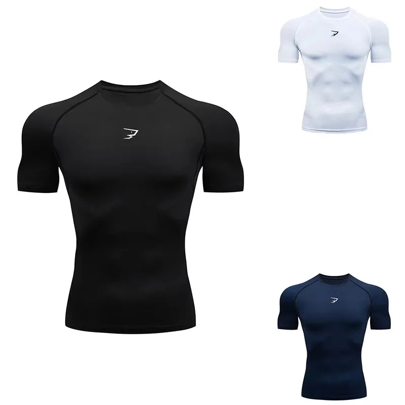 T-shirts de sport à manches courtes de compression pour hommes, idéaux pour la course, la gym et le fitness – Hauts athlétiques pour hommes 902