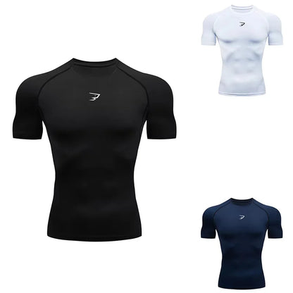 T-shirts de sport à manches courtes de compression pour hommes, idéaux pour la course, la gym et le fitness – Hauts athlétiques pour hommes 902