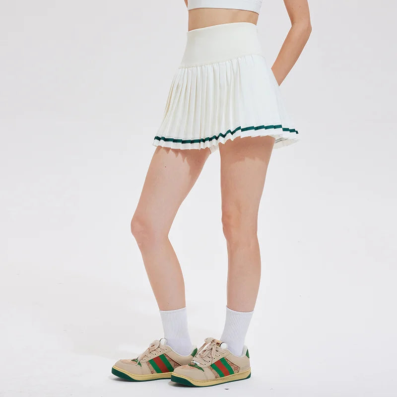 Jupe de sport pour femme, plissée, mi-longue, séchage rapide, avec doublure, idéale pour le tennis, le fitness, le yoga et le badminton