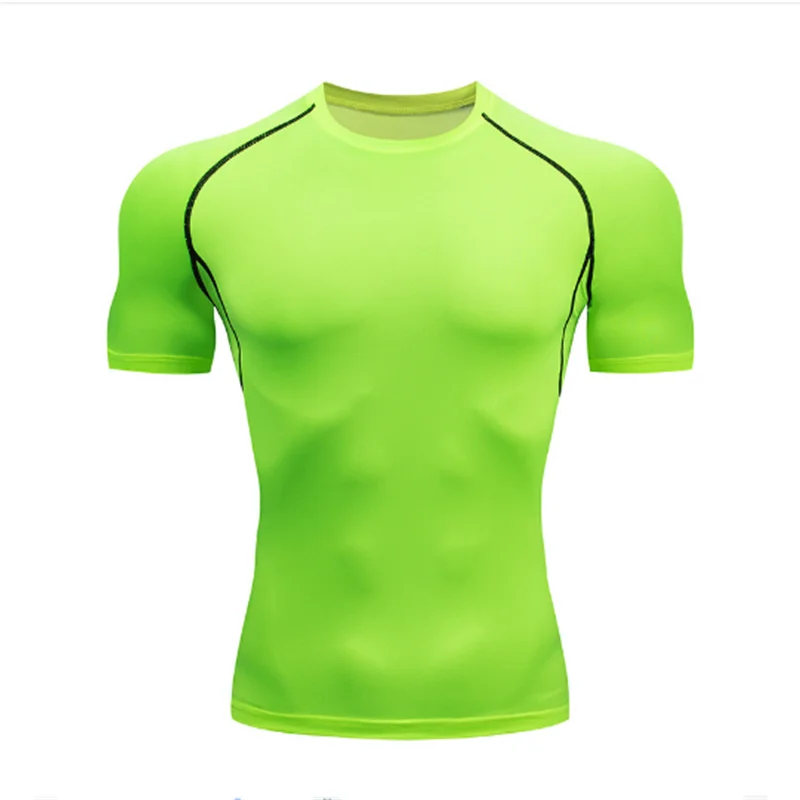 T-shirt de compression à manches courtes pour homme, t-shirt de sport, sweat-shirt de fitness, survêtement de jogging, chemise athlétique, t-shirts de course, zone me