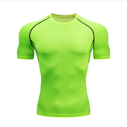 T-shirt de compression à manches courtes pour homme, t-shirt de sport, sweat-shirt de fitness, survêtement de jogging, chemise athlétique, t-shirts de course, zone me