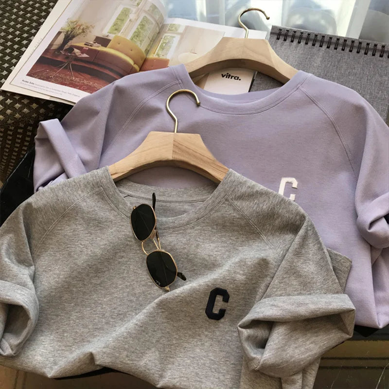 Ensemble de sport d'été pour enfants 5-12 ans : T-shirt à manches courtes avec lettres tendance et short ample – Tenue décontractée fine 2 pièces pour garçons et filles