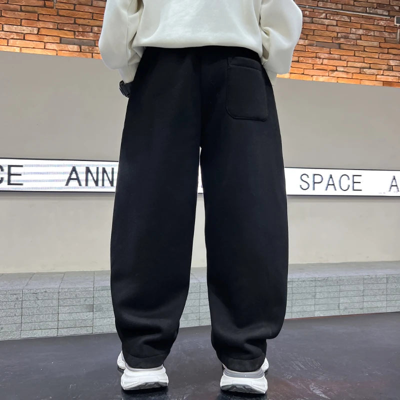 Printemps automne enfants couleur unie bref Style pantalons de sport pour Tween garçon pantalon sportif décontracté enfants coton pantalons de survêtement âge 5-14