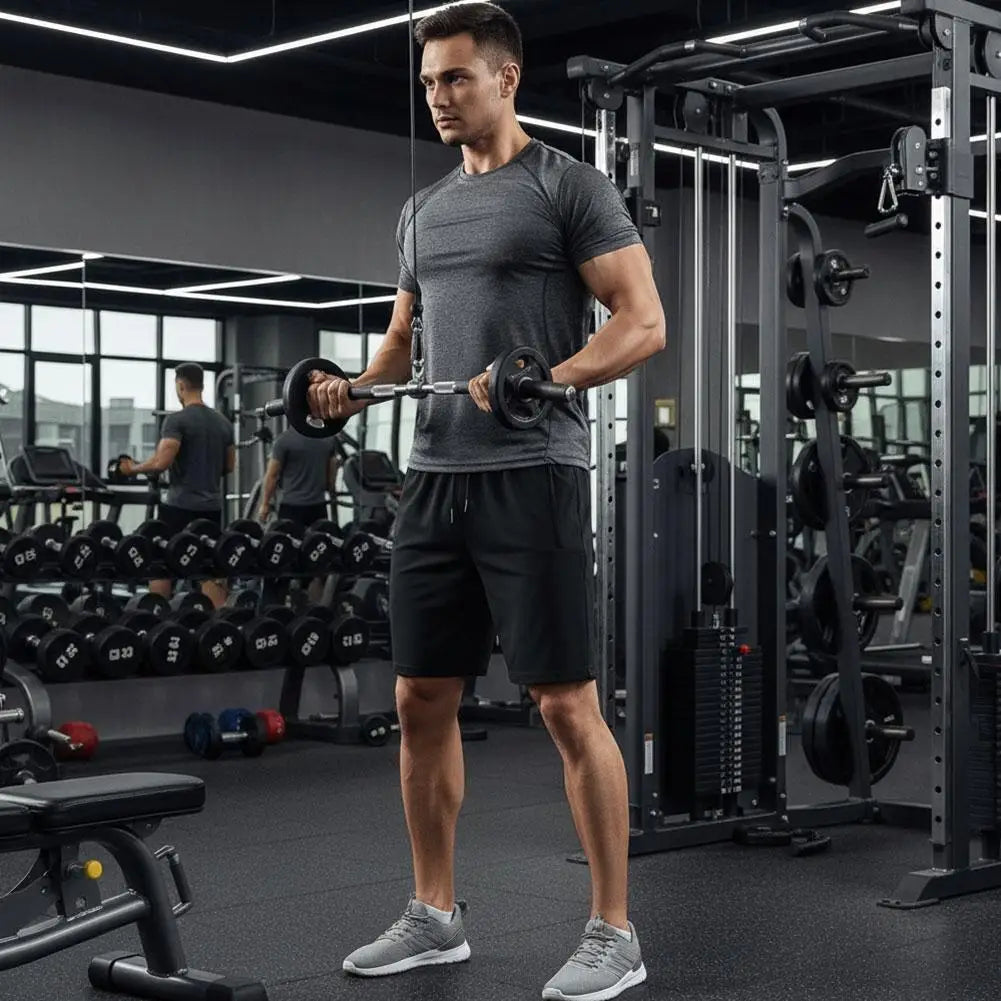 Shorts d'été pour hommes, vêtements de sport cool, shorts de course, bas décontractés, shorts de fitness, entraînement, jogging, pantalons courts pour hommes, noir, gris