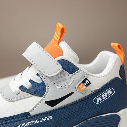 Chaussures de Sport en cuir PU pour enfants, baskets tendance à la mode pour enfants, chaussures de course d'extérieur à semelles souples pour garçons et filles, 2025