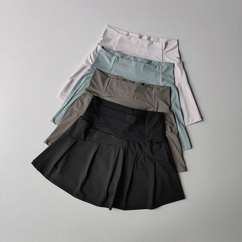Jupe courte de Sport taille haute pour femmes, séchage rapide, Fitness, Yoga, course à pied, Tennis, vêtements de Golf, jupes de Sport d'été