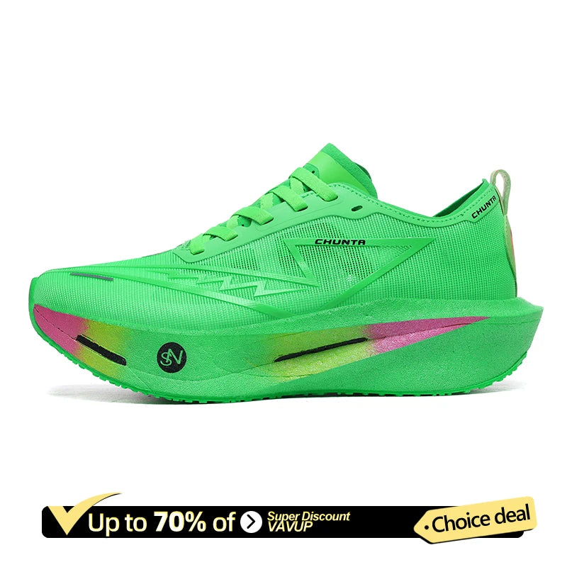 Chaussures de course Marathon pour hommes, semelle carbone, sport spécialisé, respirantes, légères, confortables pour femmes, baskets athlétiques Chunta