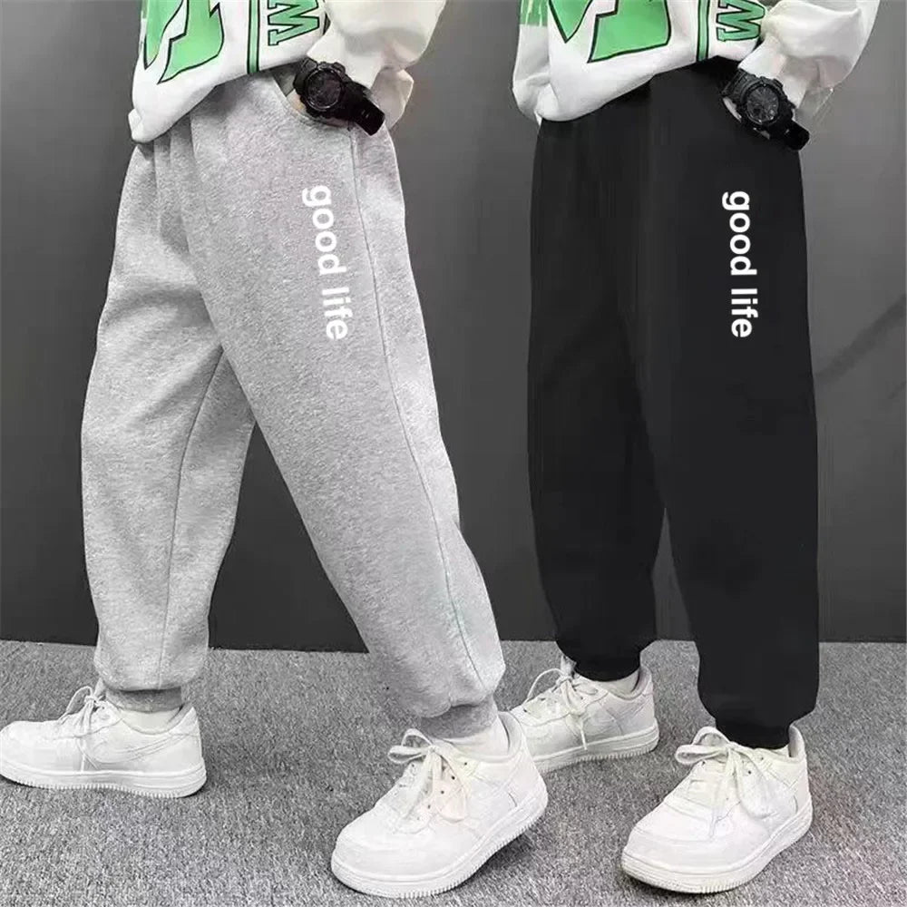 Sport lettre imprimé pantalons de survêtement pour enfants mode pantalons longs amples pantalons de survêtement 2025 garçons décontracté mince pantalons de Sport SPT01