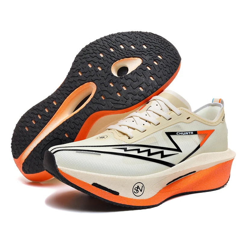 Chaussures de course Marathon pour hommes, semelle carbone, sport spécialisé, respirantes, légères, confortables pour femmes, baskets athlétiques Chunta