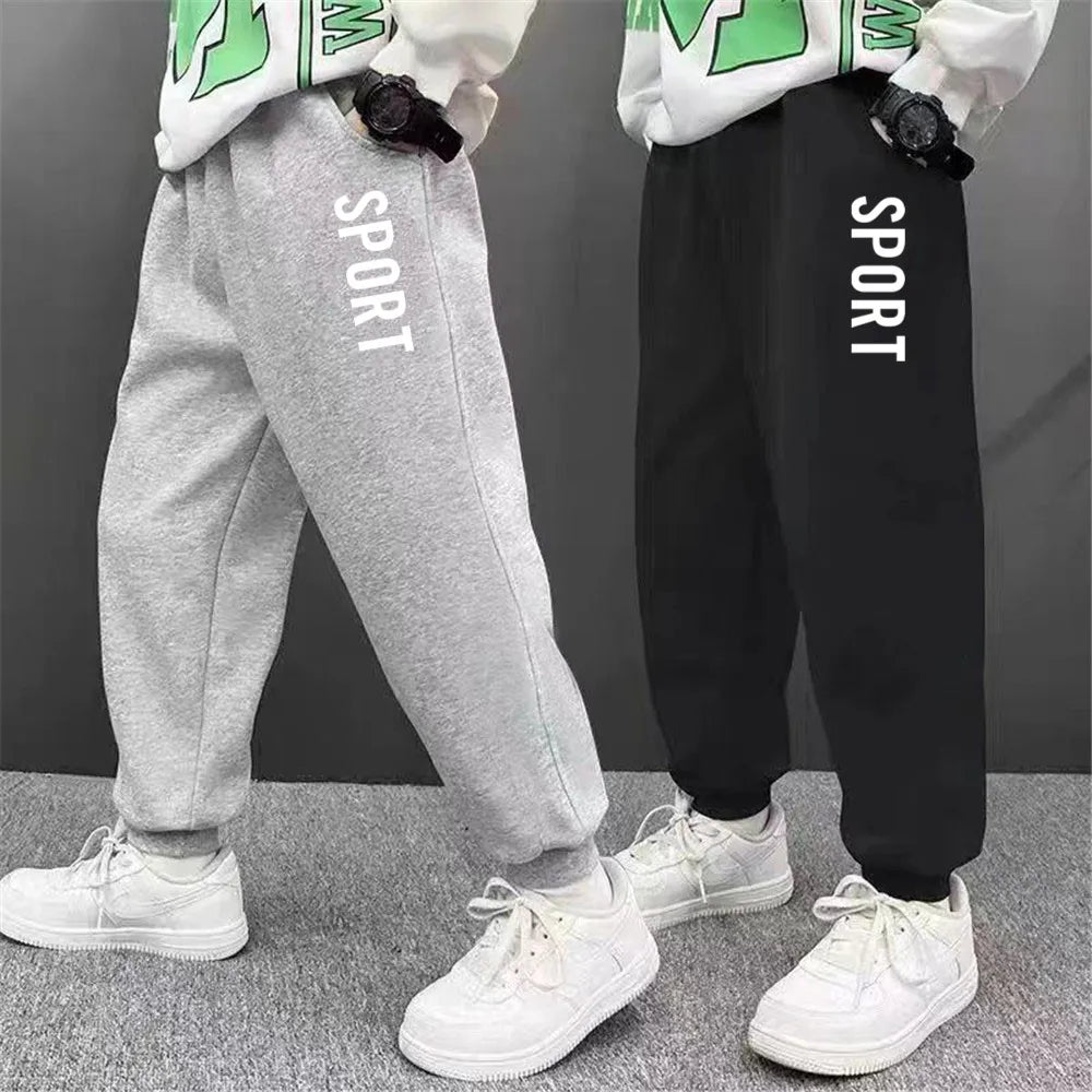 Sport lettre imprimé pantalons de survêtement pour enfants mode pantalons longs amples pantalons de survêtement 2025 garçons décontracté mince pantalons de Sport SPT01