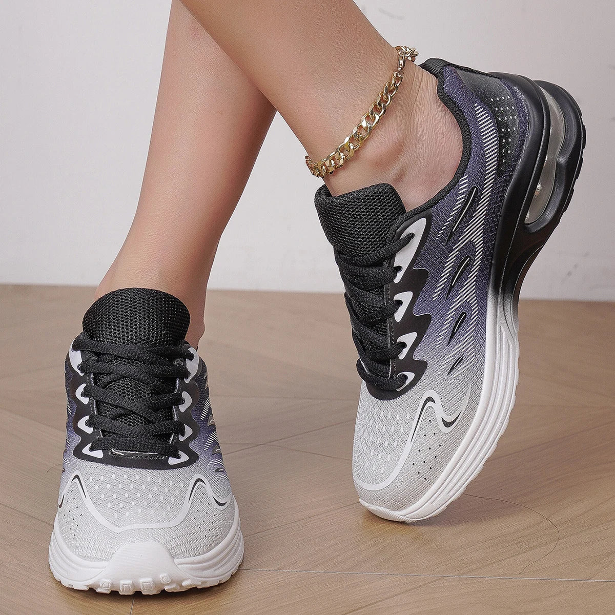Encounaker-Chaussures de marche en maille à coussin d'air pour femmes, chaussures de sport respirantes, chaussures de tennis, mode